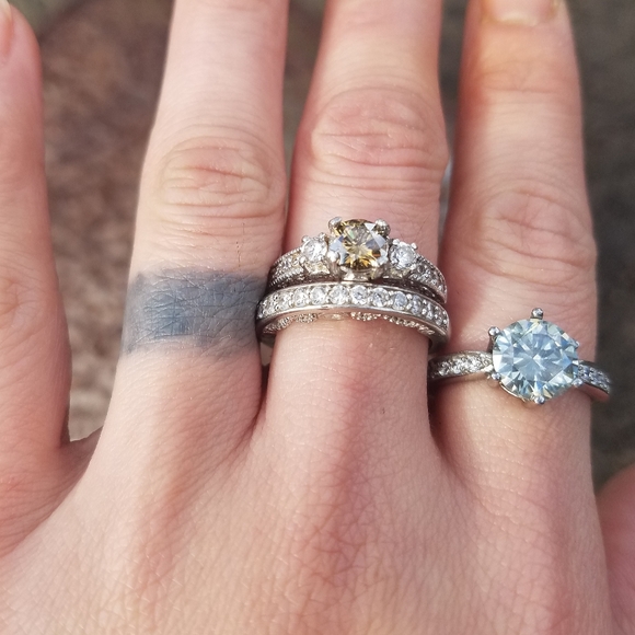 Jewelry - Vintage Moissanite Engagement Set (2 Rings)